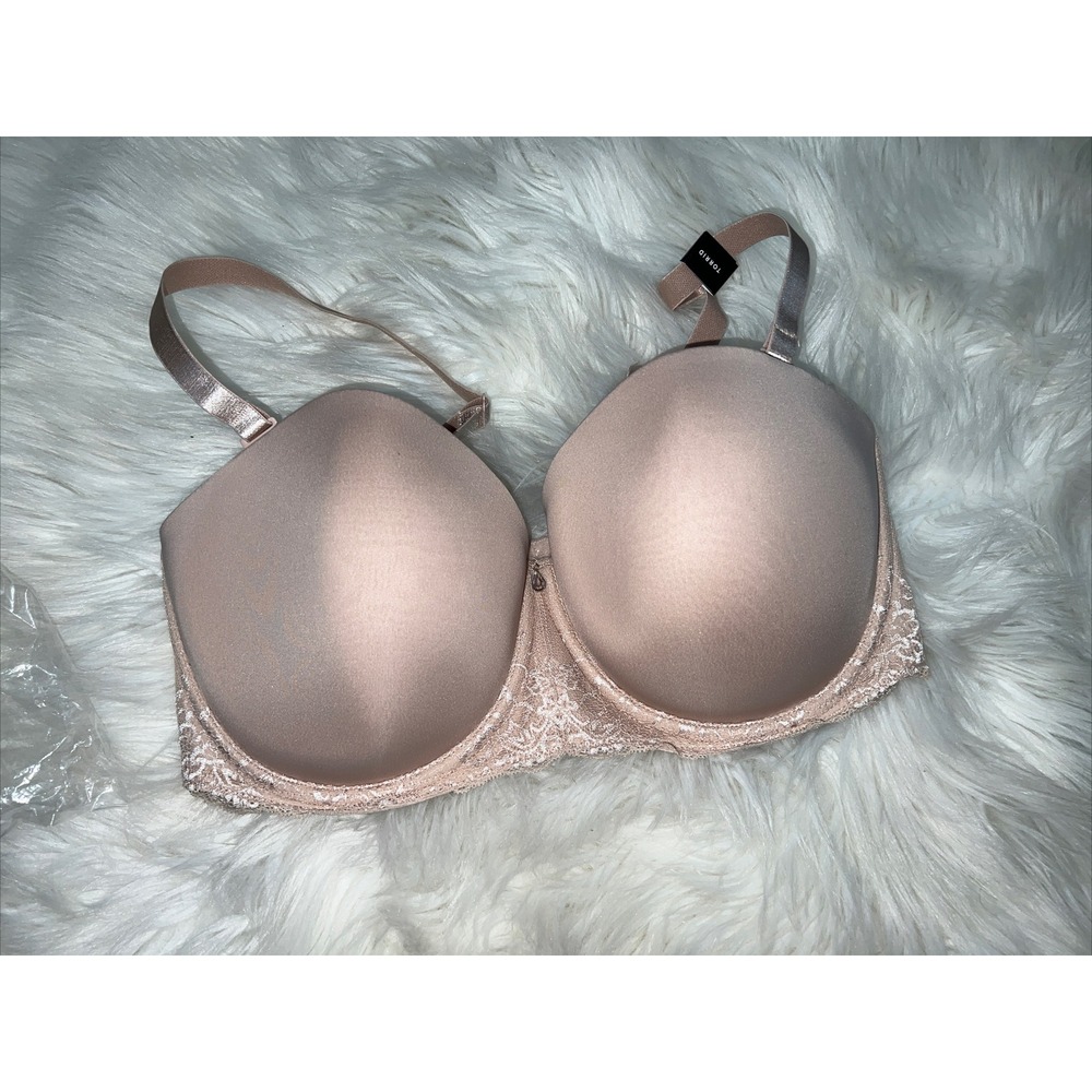 Torrid Sexy Straps Multi-Way Strapless Lace Bra Beige Nude 36DDD New